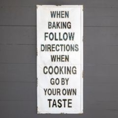 Embossed Metal Cooking Sign