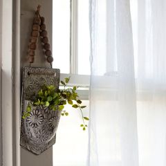 Embossed Metal Floral Wall Pocket Set of 2