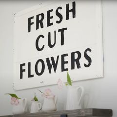 Embossed Metal Fresh Cut Flowers Sign