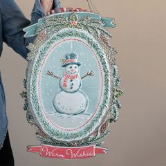 Embossed Metal Holiday Wall Ornaments Set of 4