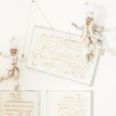 Embossed Metal Merry Christmas Wall Sign