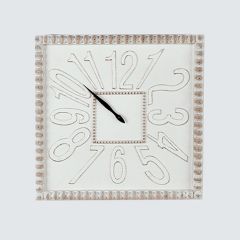 Embossed Metal Square Farmhouse Wall Clock