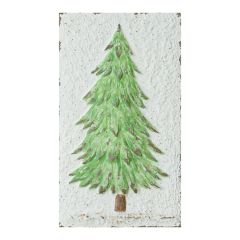 Embossed Metal Tree Holiday Wall Art