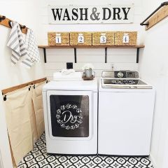 Embossed Metal Wash and Dry Sign