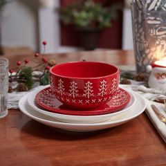 Embossed Nordic Inspired Ceramic Bowl