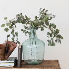 Embossed Recycled Glass Bottle Vase