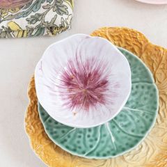 Embossed Stoneware Flower Bowls Set of 2