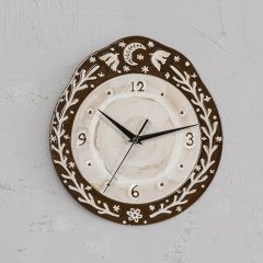 Embossed Stoneware Wall Clock