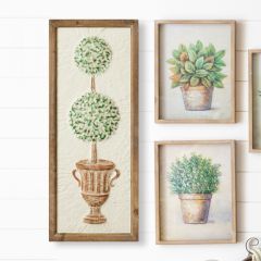 Embossed Topiary Metal Wall Art