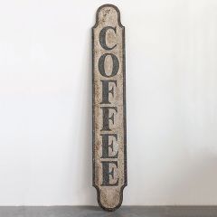 Embossed Vertical Coffee Sign