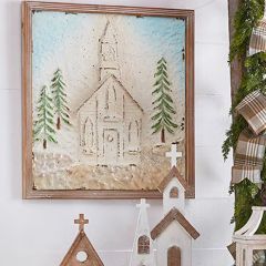 Embossed Winter Church Wall Art