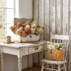 Embroidered Autumn Pumpkins Accent Pillow
