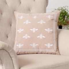 Embroidered Bee Pattern Accent Pillow