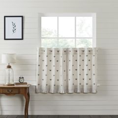 Embroidered Bee Tier Curtain Set of 2