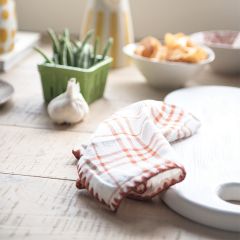 Embroidered Edge Plaid Cotton Napkins Set of 4