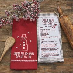 Embroidered Festive Holiday Dish Towel Set of 2