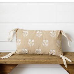 Embroidered Floral Accent Pillow