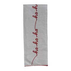 Embroidered Ho Ho Ho Table Runner with Pom Trim