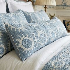Embroidered Kantha Patterned Lumbar Pillow