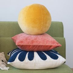 Embroidered Pattern Velvet Accent Pillow