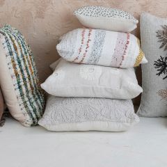 Embroidered Seashell Pattern Throw Pillow