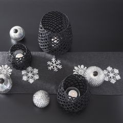 Embroidered Snowflakes Felt Table Runner