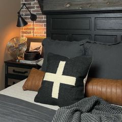 Embroidered Swiss Cross Accent Pillow