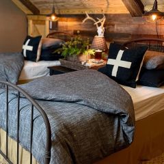 Embroidered Swiss Cross Accent Pillow