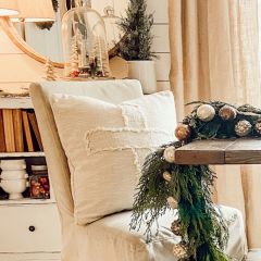 Embroidered Swiss Cross Cotton Slub Pillow