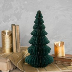 Emerald Green Paper Tree With Gold Trim
