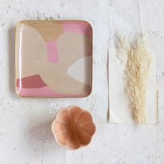 Enameled Abstract Metal Tray