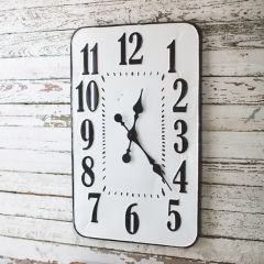 Enameled Metal Rectangle Wall Clock