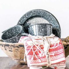 Enameled Splatterware Luncheon Plate