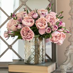 Etched Glass Hurricane Vase