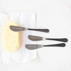 Etched Sayings Butter Knife Set of 3
