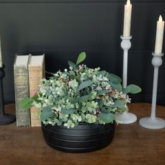 Eucalyptus and Pink Berry Decorative Half Ball