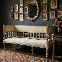 European Manor Whitewash Bench