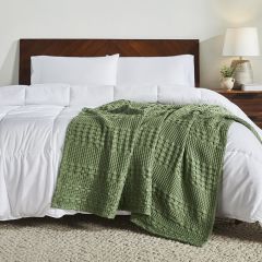 Evergreen Hearth Waffle Weave Throw Blanket