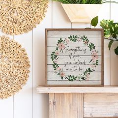 Everything I Am Wreath Whitewash Wall Art