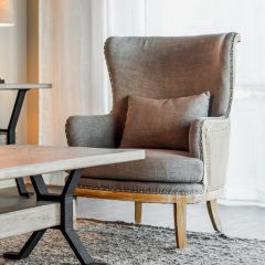 Exposed Frame Cushioned Accent Chair