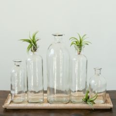 Exquisite Wood Tray With Glass Bottles