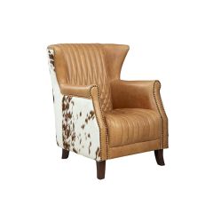 Rustic Farmhouse Leather Club Chair