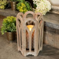 Arched Wood Candle Lantern