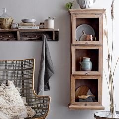 Glass Door Mango Wood Display Cabinet