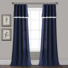 Classic Dark Linen Curtain Panels Set of 2