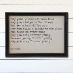 Forever Young Lyric Sign