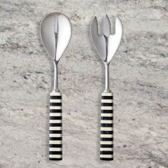 Stripe Handled Salad Server Set