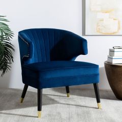 Dark Velvet Wingback Chair