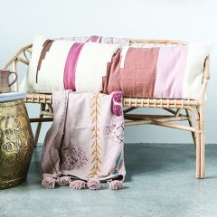 Soft Hues Cotton Kilim Lumbar Pillow