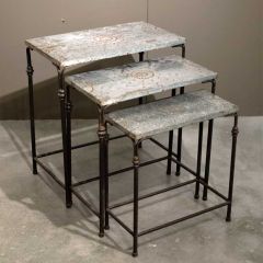 Galvanized Nesting Tables Set of 3